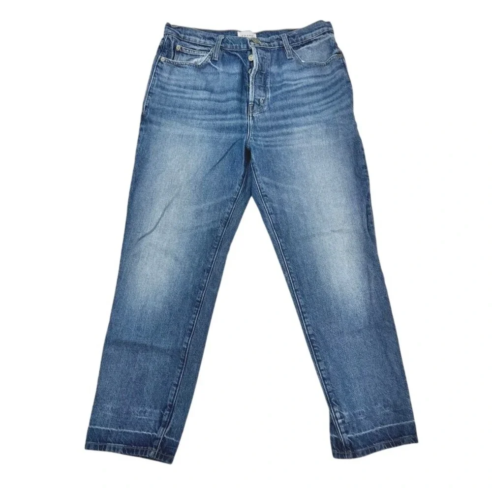 FRAME Le Mec Straight Leg Jeans Cadence Medium Wash Blue Size 29 - Picture 3 of 6